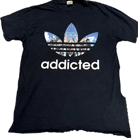 *RARE* Fortnite / Adidas Collab - “Additcted” T-Shirt - Picture 2 of 2